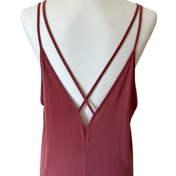 Pink Asymmetrical Wrap Sundress with V-Neck - Picture 7 of 7